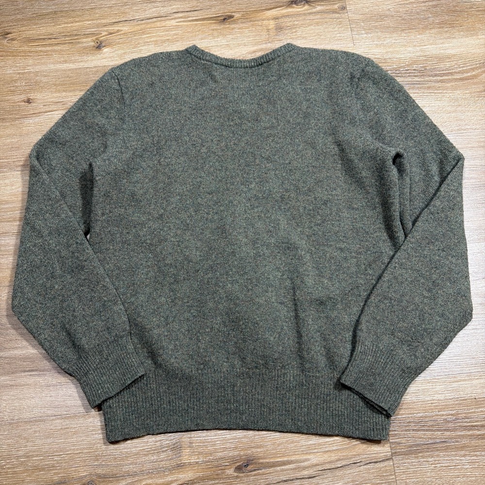 Polo Ralph Lauren Men's MEDIUM Sweater Green V-Neck Pullover Knit Lambswool - Picture 12 of 12